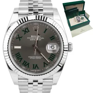 2021 Rolex DateJust 41 126334 41mm Wimbledon Gray Stainless 18k Bezel Jubilee