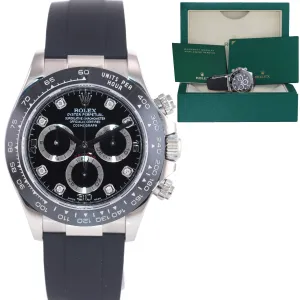 2022 Rolex Daytona Cosmograph 116519LN White Gold Ceramic Diamond Black Watch