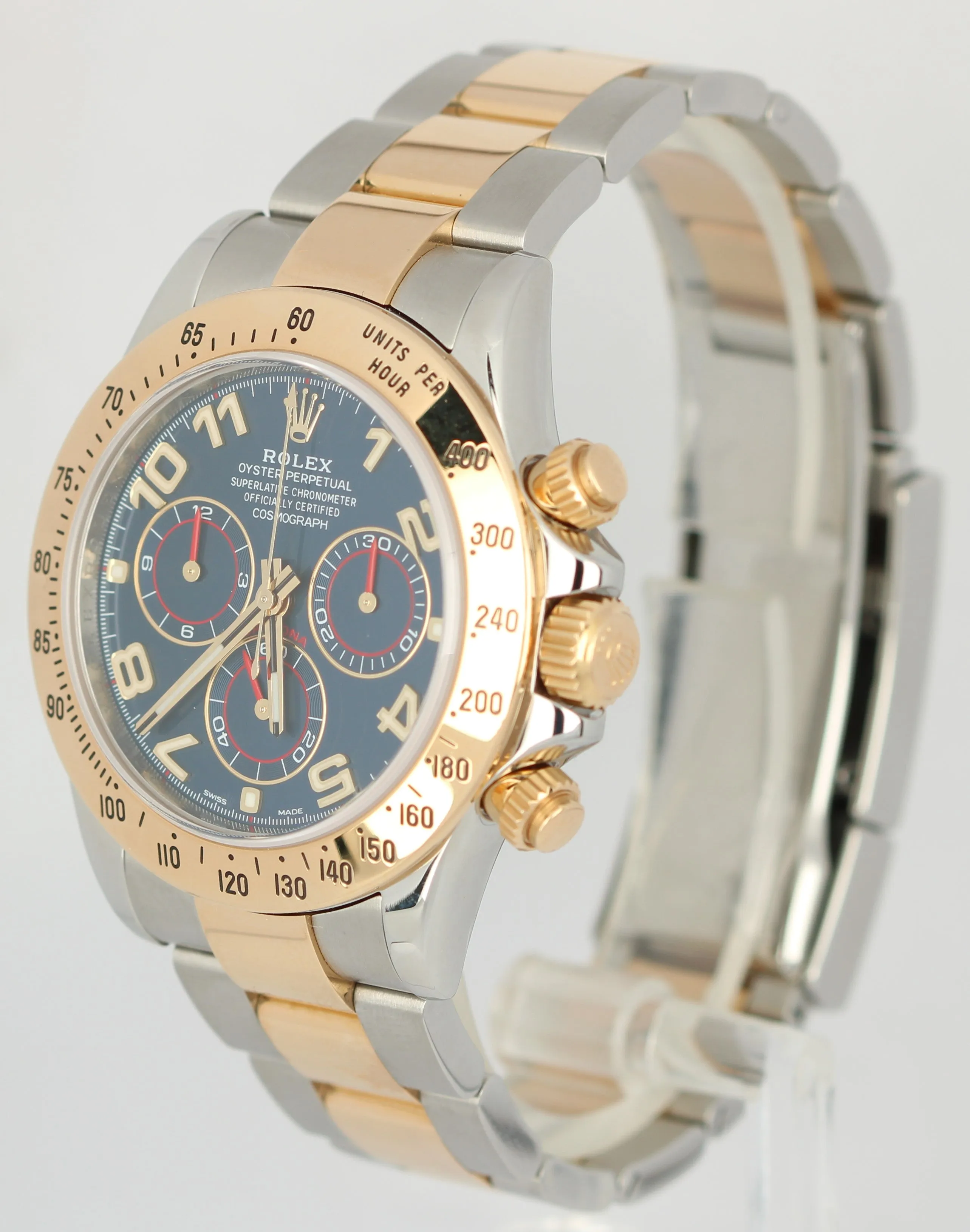 2022 RSC Rolex Daytona BLUE RACING Two-Tone Gold Stainless 116523 40mm Watch