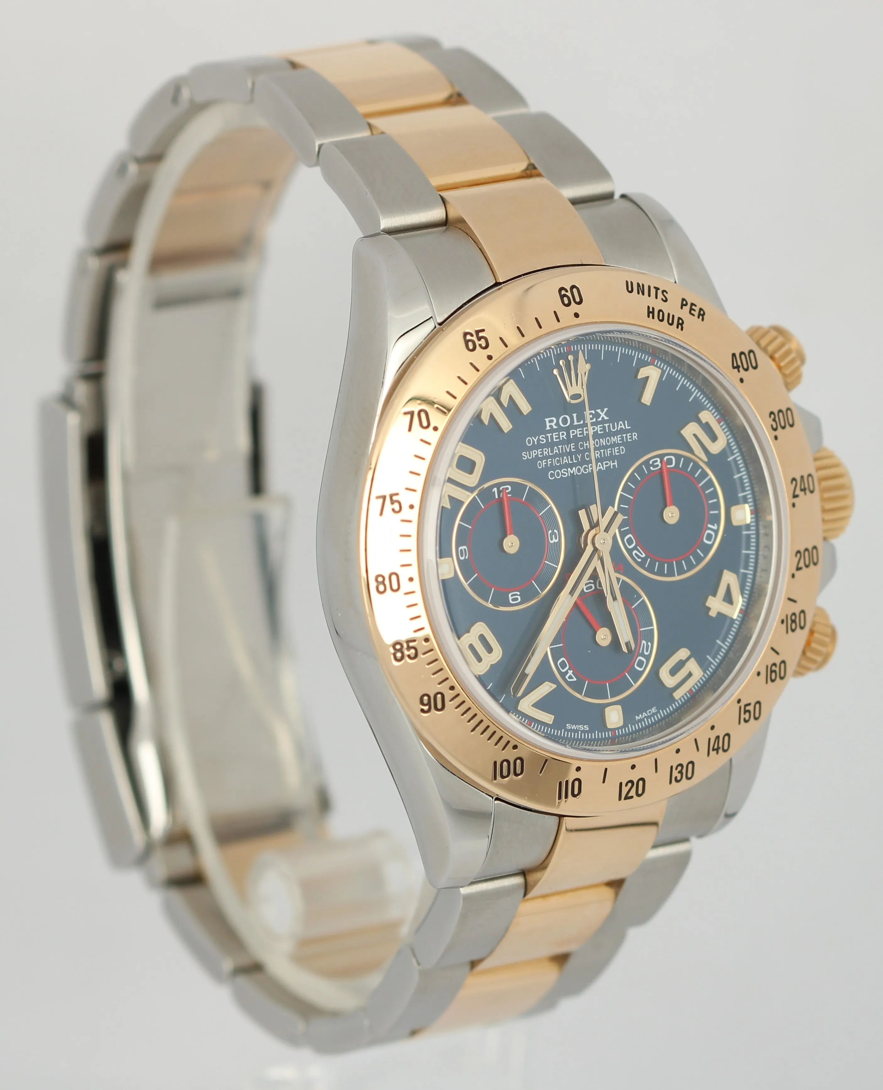 2022 RSC Rolex Daytona BLUE RACING Two-Tone Gold Stainless 116523 40mm Watch
