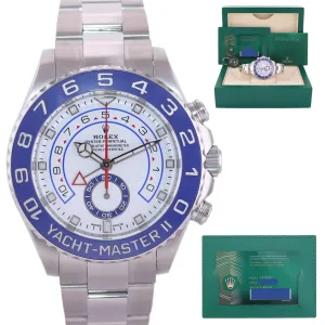 2023 NEW PAPERS Rolex Yacht-Master 2 NEW MERC HANDS Steel Blue 116680 Watch Box