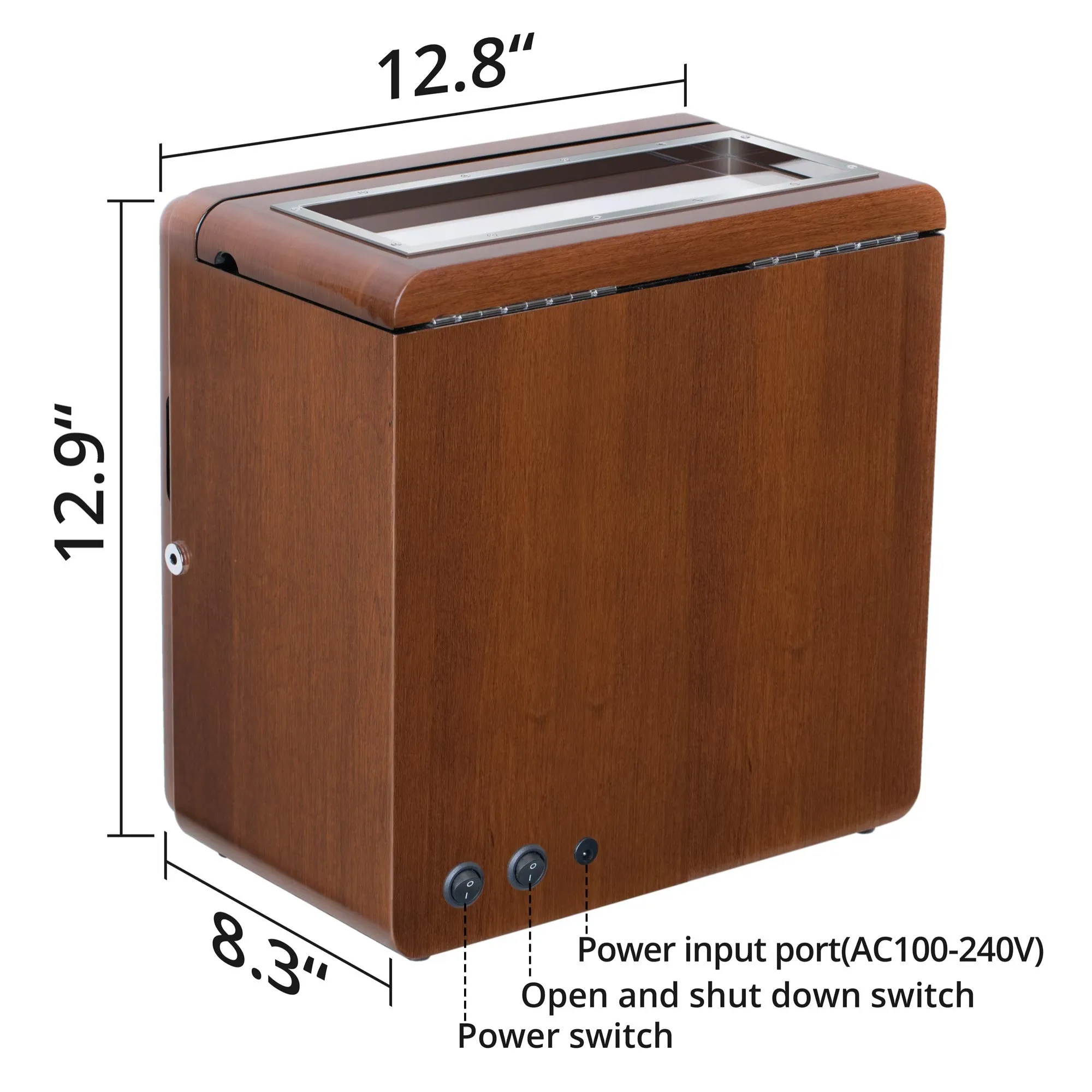 6 4 Walnut Wood Automatic Quad Watch Winder, LUKDOF