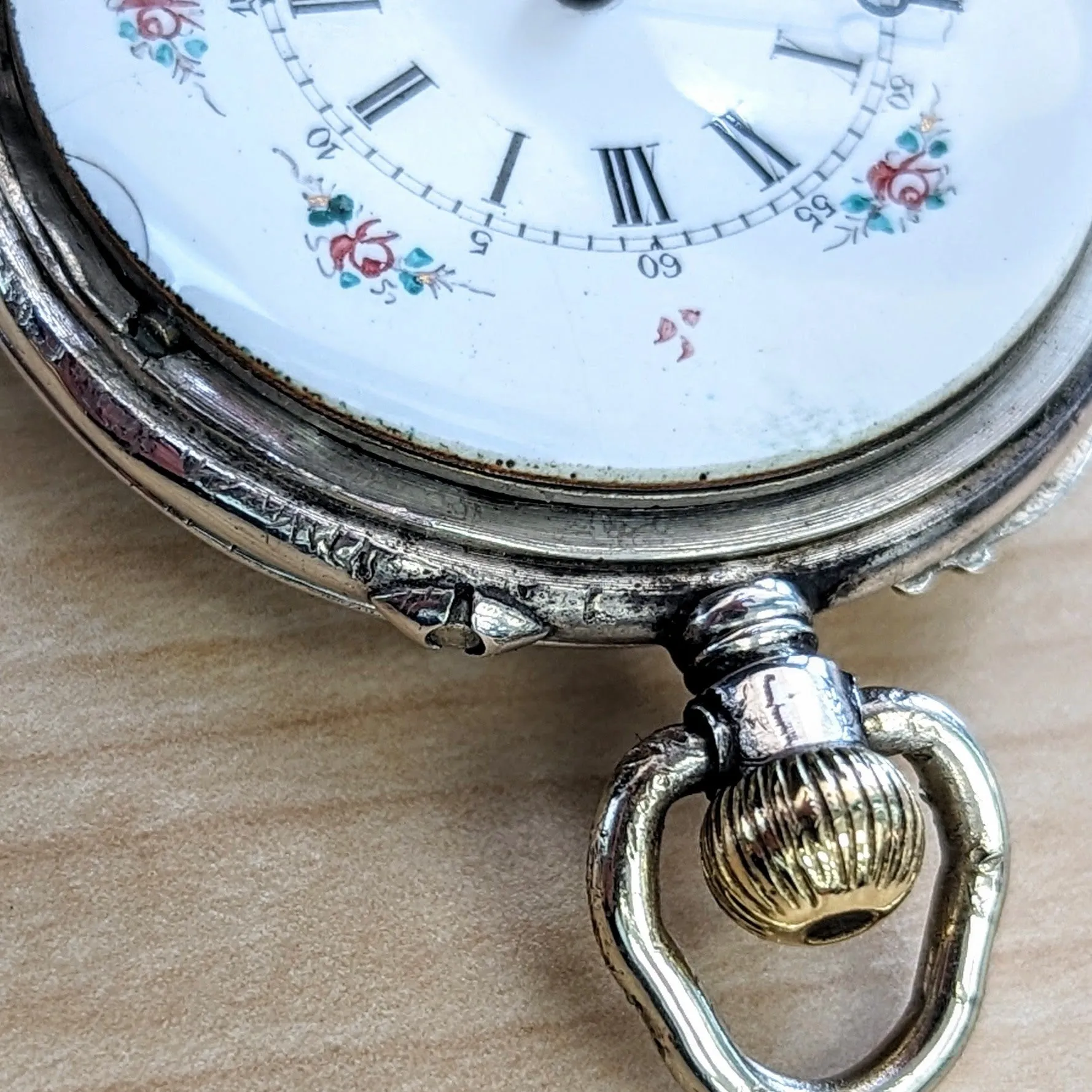 Antique Pocket Watch FAVORY GENEVE 10 Rubis - Art Deco & Silver Engraved Case
