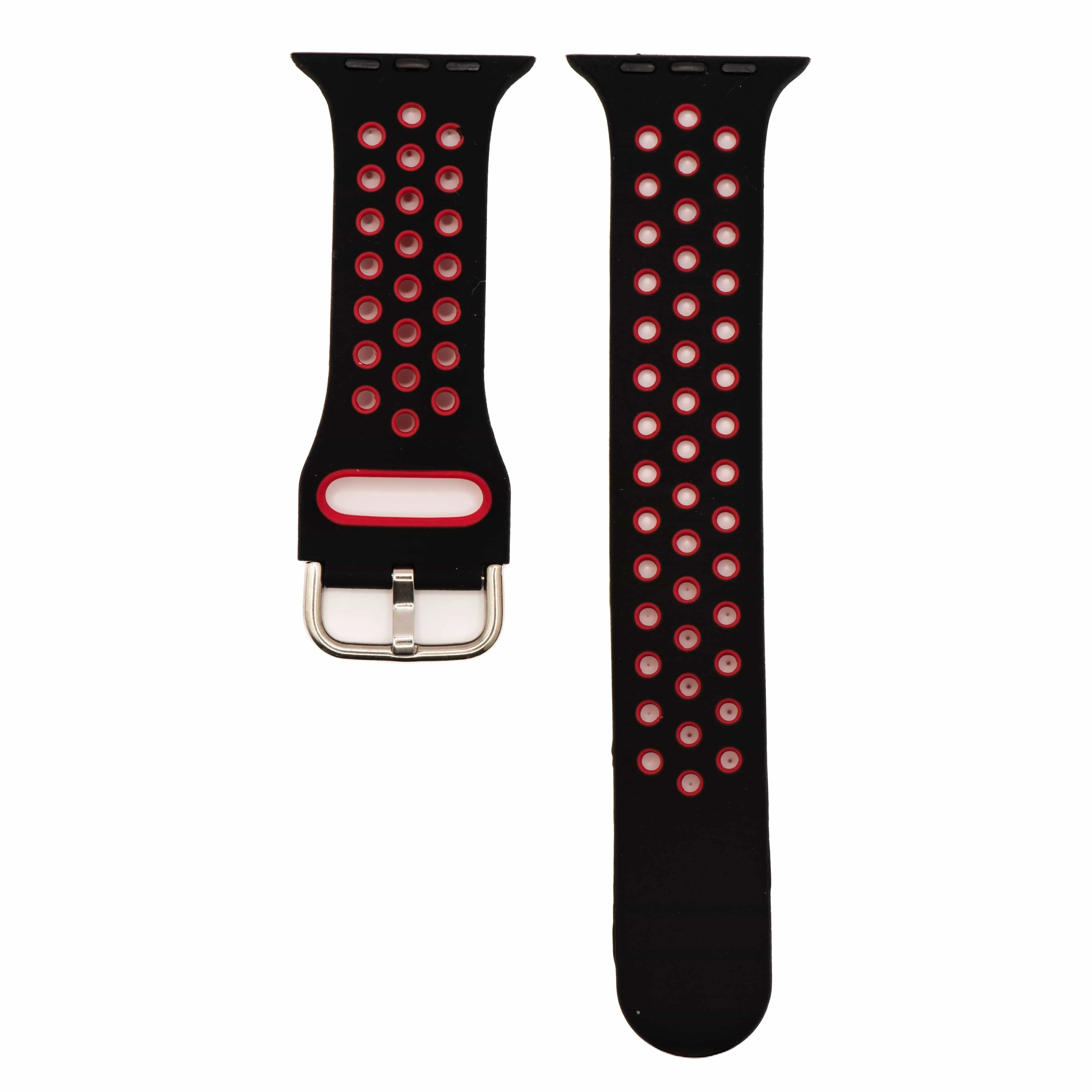 Apple Band - Silicone Sport Buckle - Black & Red