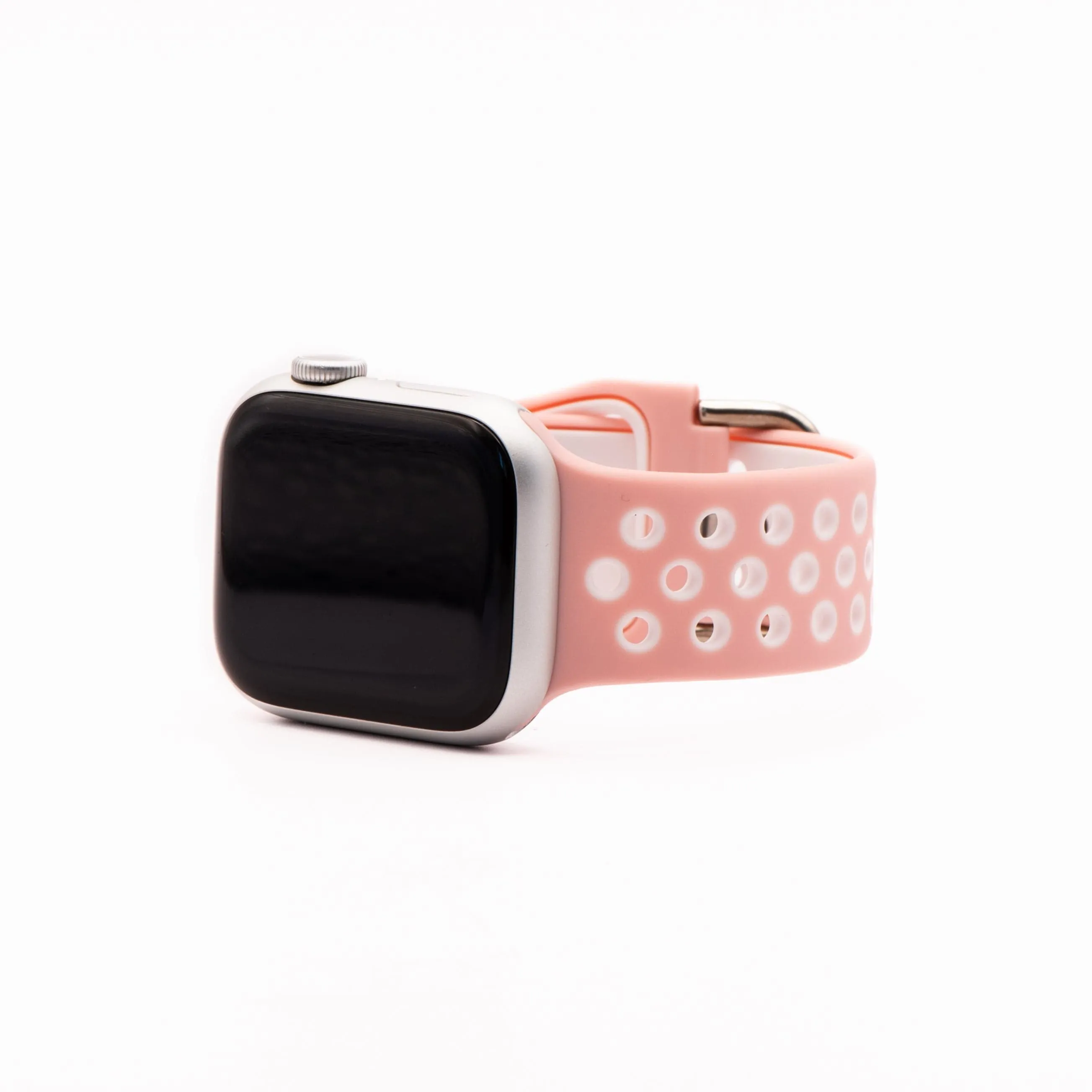 Apple Band - Silicone Sport Buckle - Pink & White