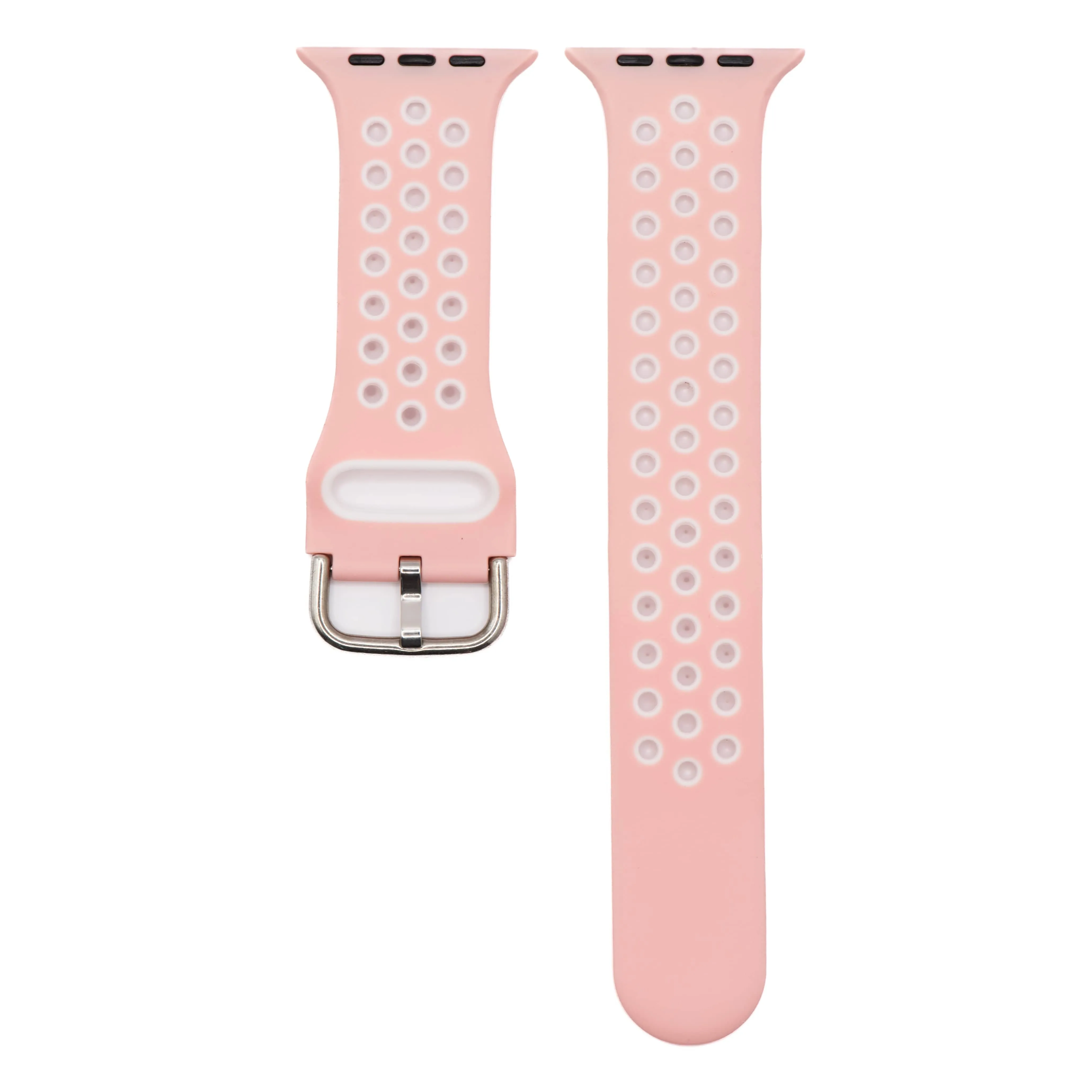 Apple Band - Silicone Sport Buckle - Pink & White