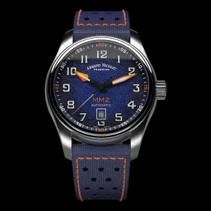 ARMAND NICOLET MM2 MEN'S AUTOMATIC BLUE STRAP BLUE DIAL WATCH