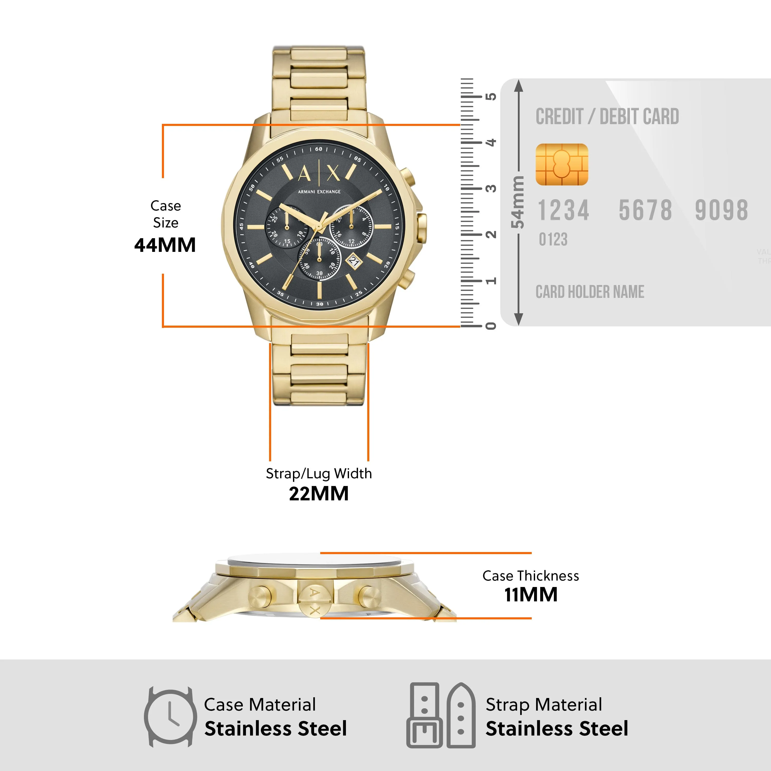 Armani Exchange Banks Black and Gold Men's Watch AX1721