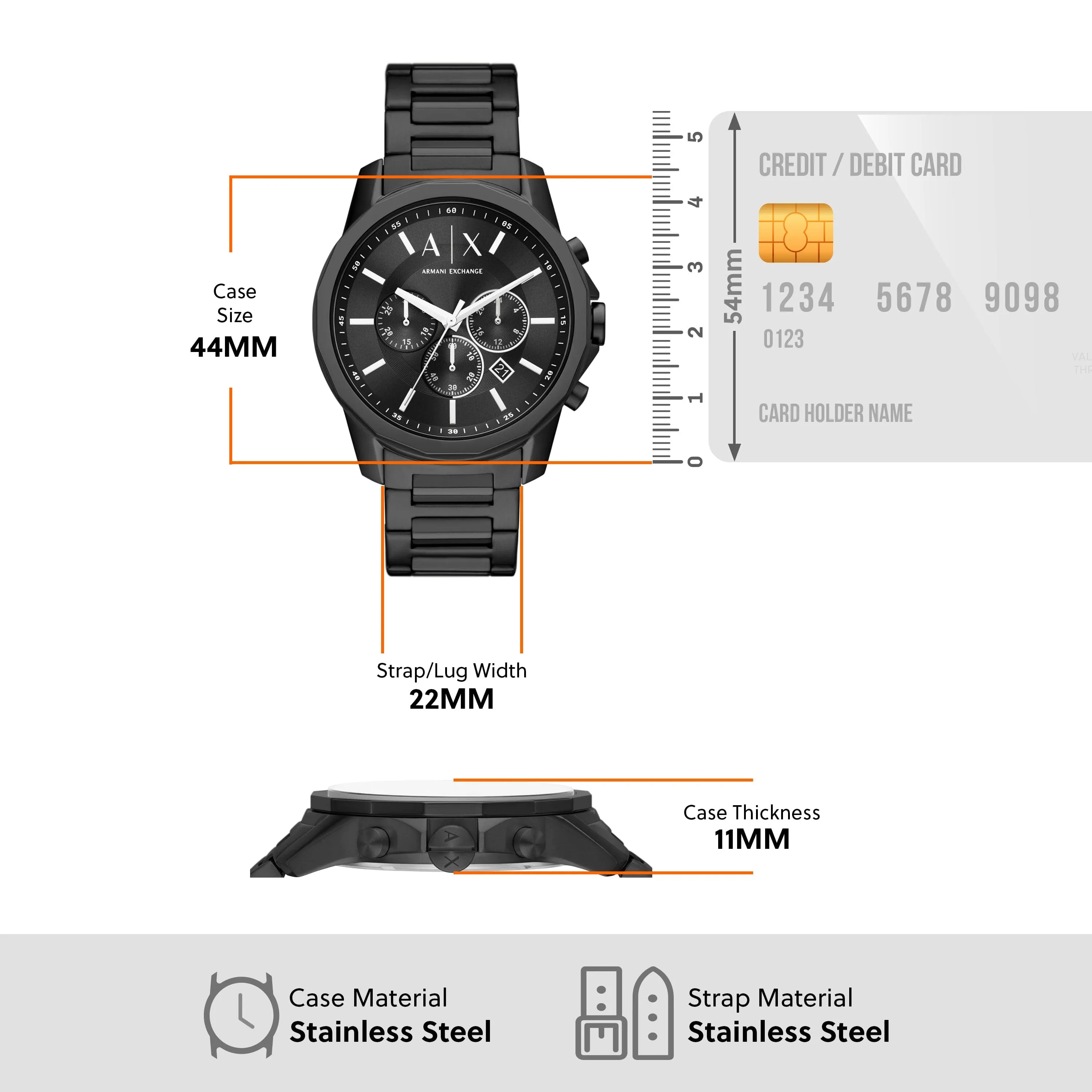 Armani Exchange Banks Black Men's Watch AX1722