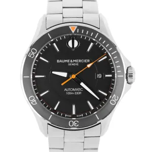 Baume & Mercier Clifton Club PAPERS Steel Black Orange 42mm M0A10340 Watch BOX
