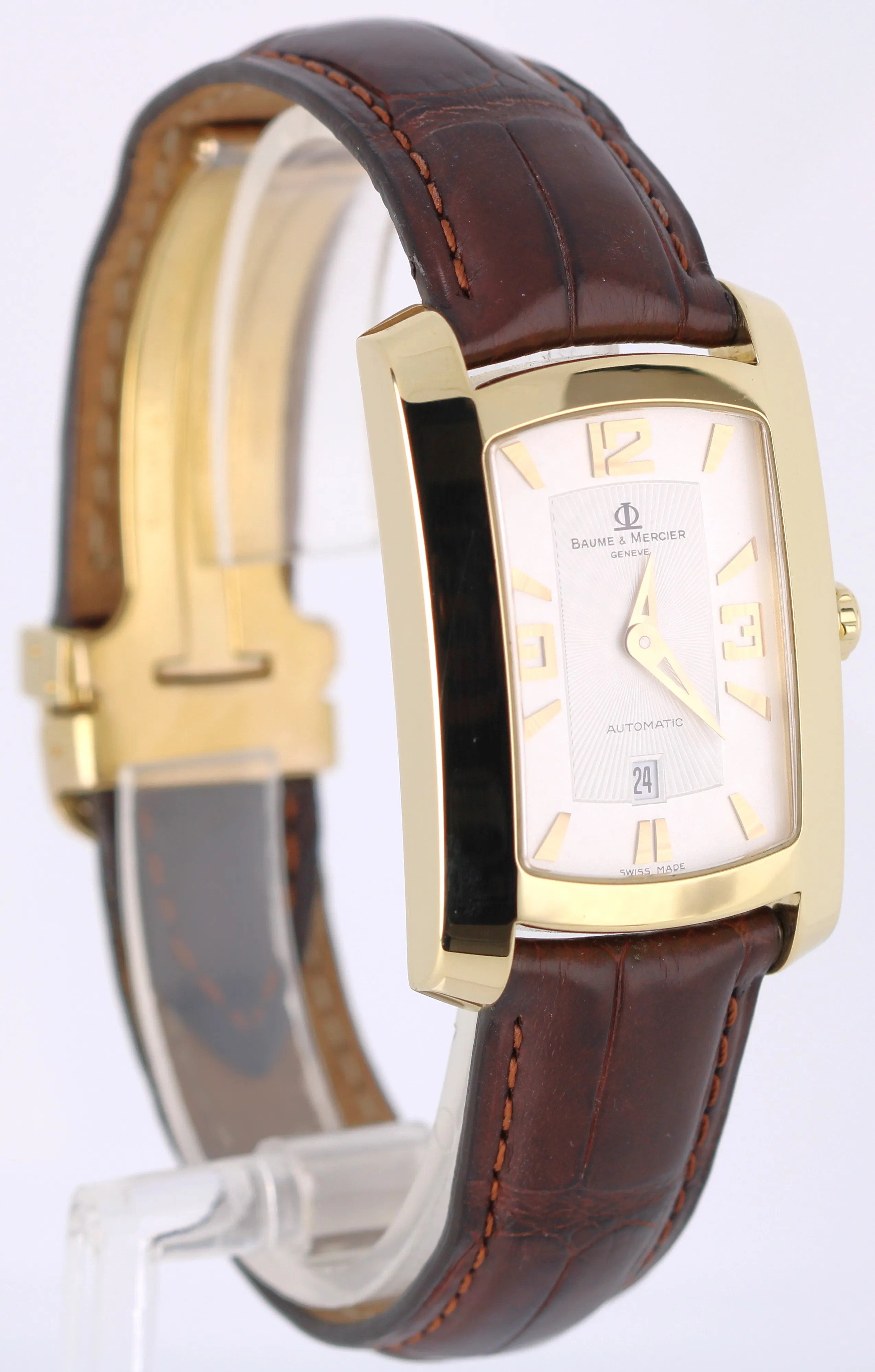 Baume & Mercier Hampton Milleis 18k Yellow Gold Silver 26mm MV045225 Watch