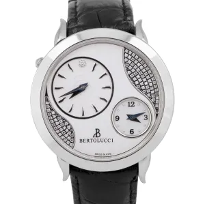 Bertolucci 1213 Volta Mother of Pearl Diamond 42mm Steel Leather Quartz Watch