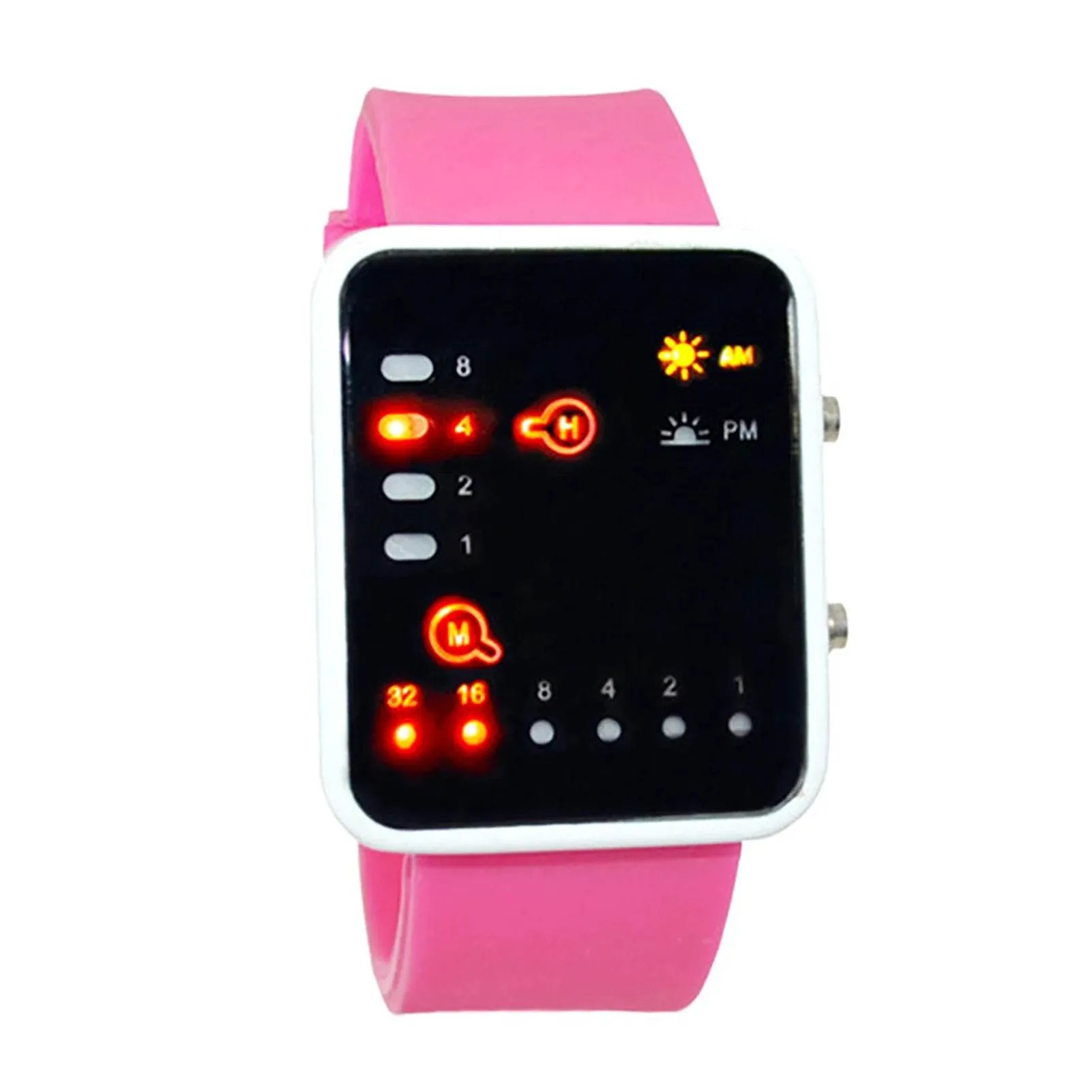 Binary Led Watches Men Watches Fashion Dot Led Digital Electronic Watches Fashion Sports Silicone Watches Couple Watches