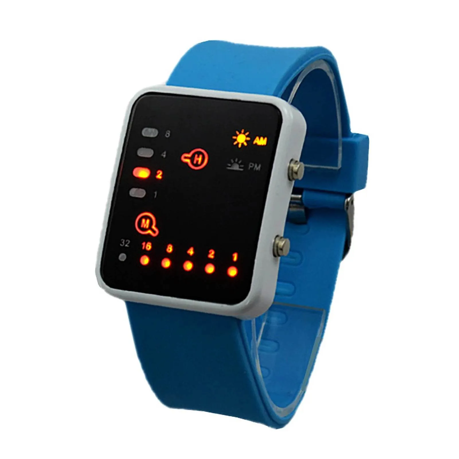 Binary Led Watches Men Watches Fashion Dot Led Digital Electronic Watches Fashion Sports Silicone Watches Couple Watches