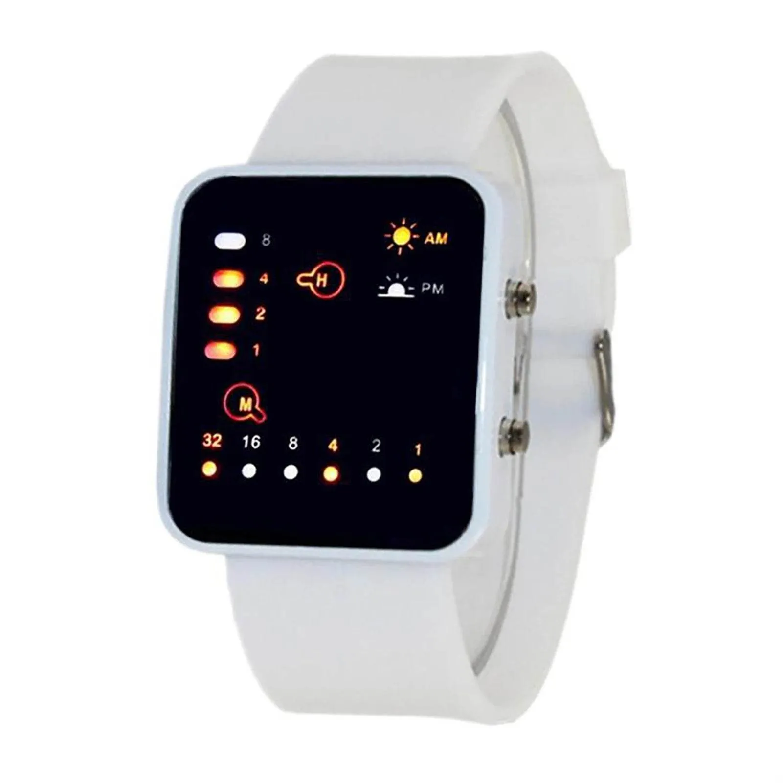 Binary Led Watches Men Watches Fashion Dot Led Digital Electronic Watches Fashion Sports Silicone Watches Couple Watches