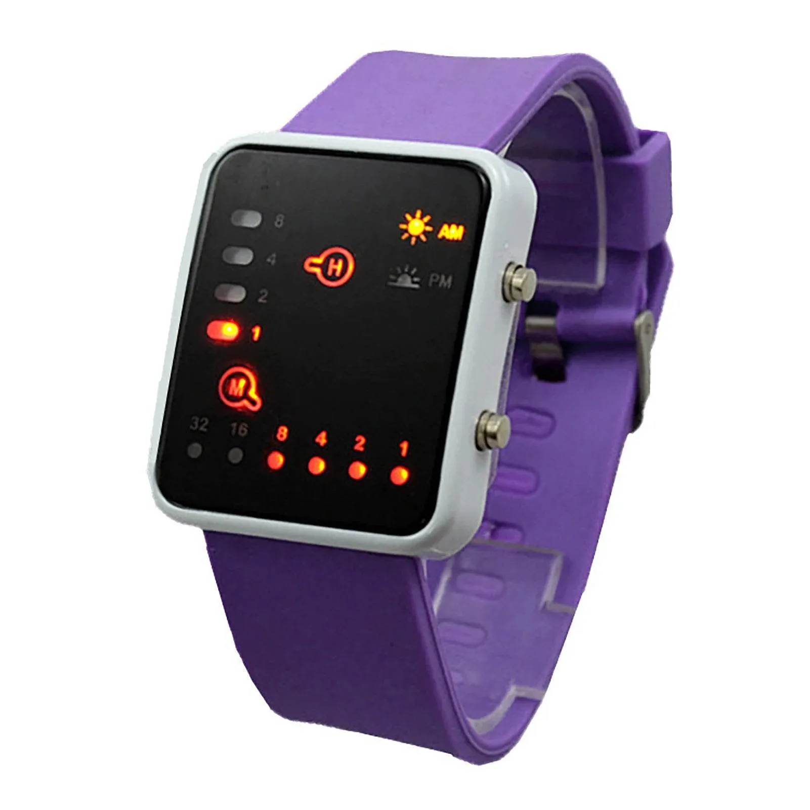 Binary Led Watches Men Watches Fashion Dot Led Digital Electronic Watches Fashion Sports Silicone Watches Couple Watches