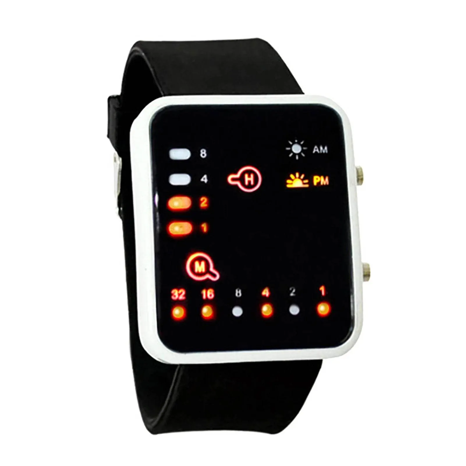 Binary Led Watches Men Watches Fashion Dot Led Digital Electronic Watches Fashion Sports Silicone Watches Couple Watches