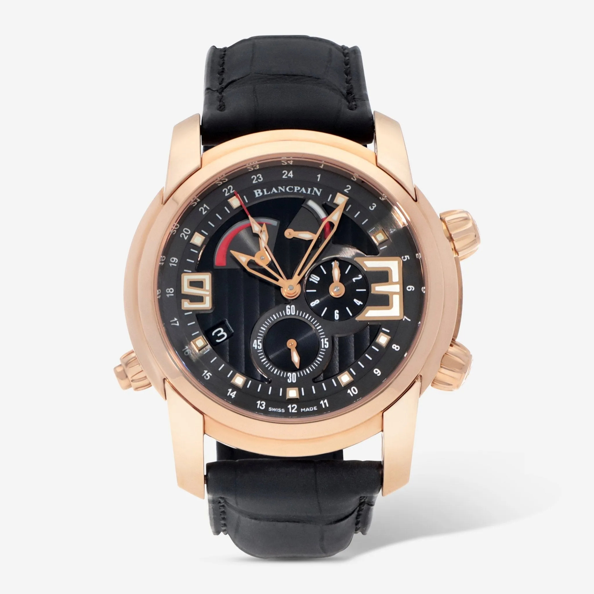 Blancpain L-Evolution Reveil GMT 18K Rose Gold Automatic Men's Watch 8841-3630-53B