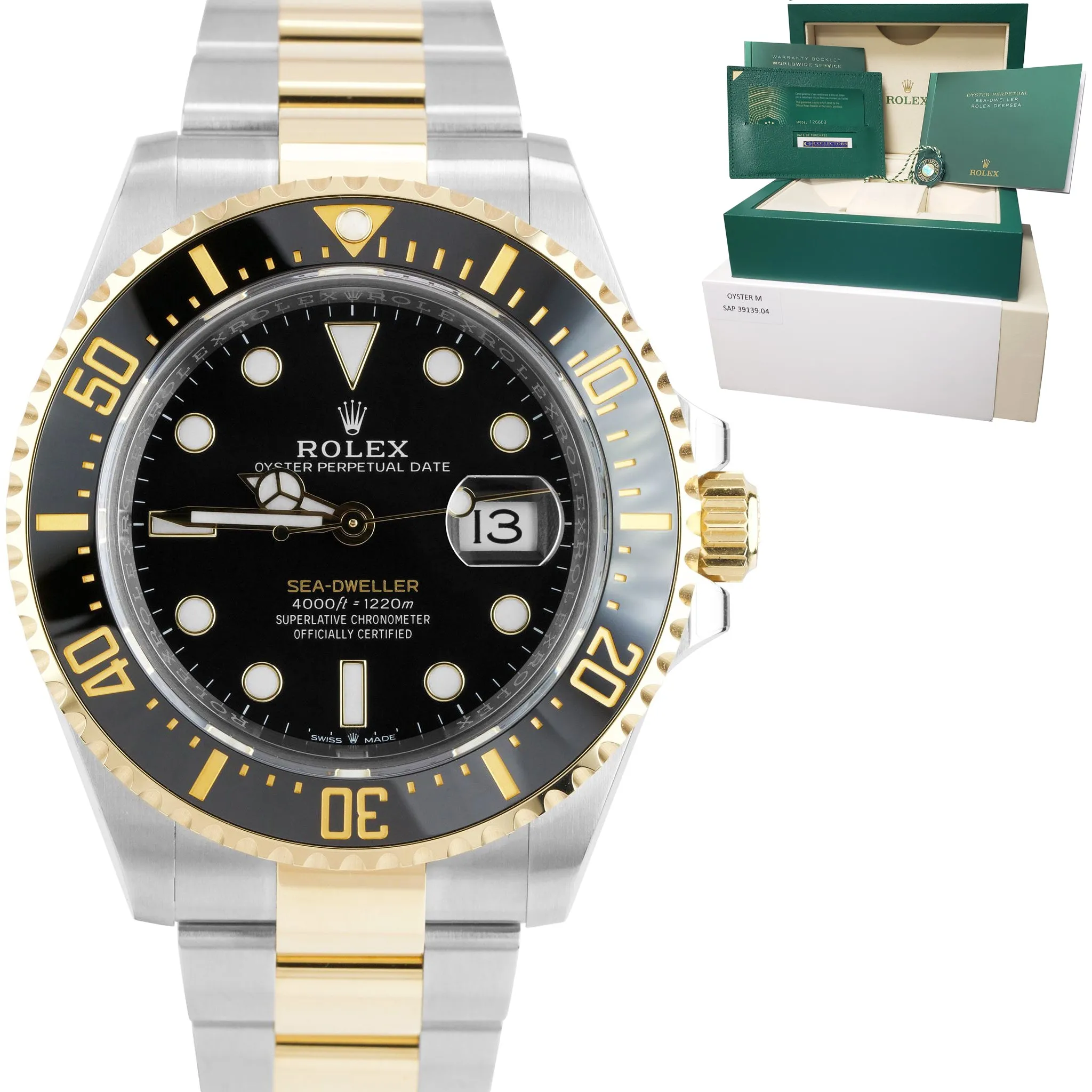 BRAND NEW 2020 Rolex Sea-Dweller 43mm Two-Tone Yellow Gold Black Watch 126603