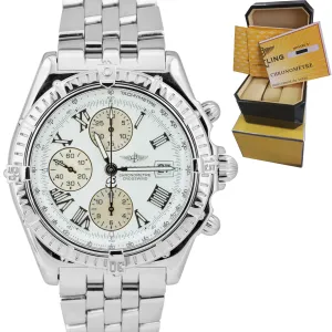 Breitling Crosswind Racing 43mm Chronograph A13355 White Stainless Steel Watch
