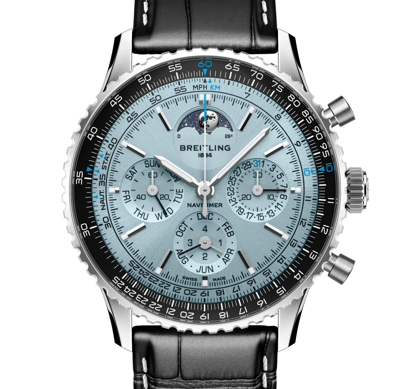 Breitling Navitimer B19 Chronograph 43 Perpetual Calendar Watch with Leather Strap