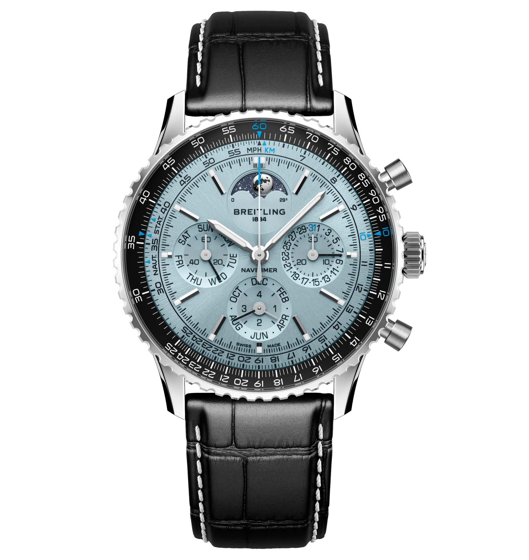Breitling Navitimer B19 Chronograph 43 Perpetual Calendar Watch with Leather Strap