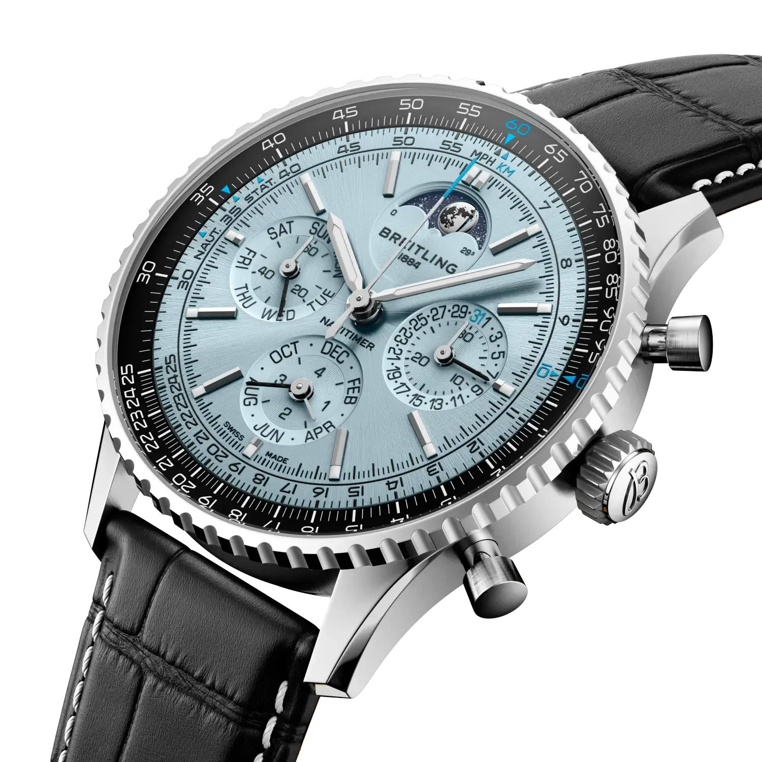 Breitling Navitimer B19 Chronograph 43 Perpetual Calendar Watch with Leather Strap