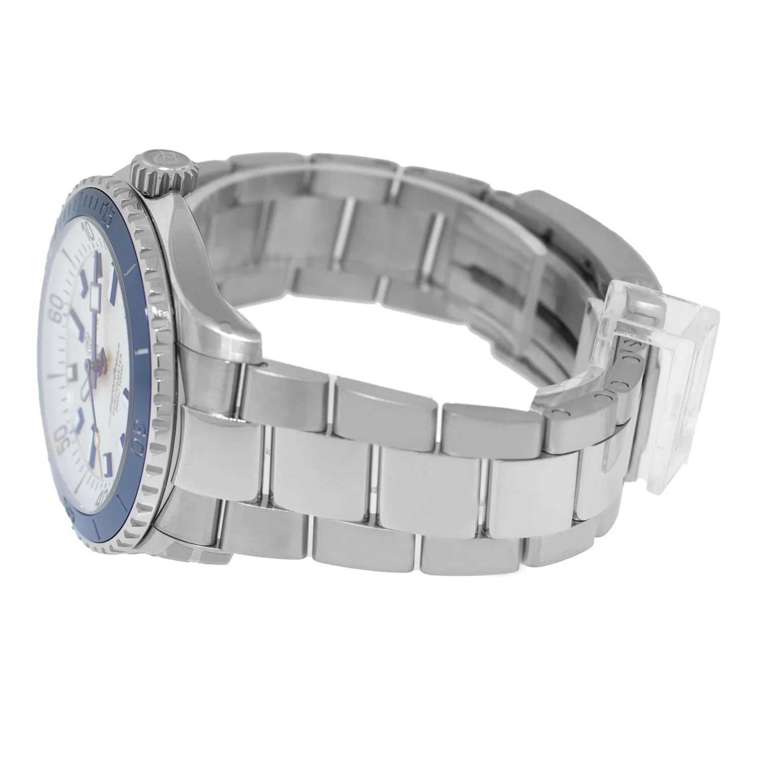 Breitling Superocean 42 mm Stainless Steel White Index Dial Blue Bezel A17375