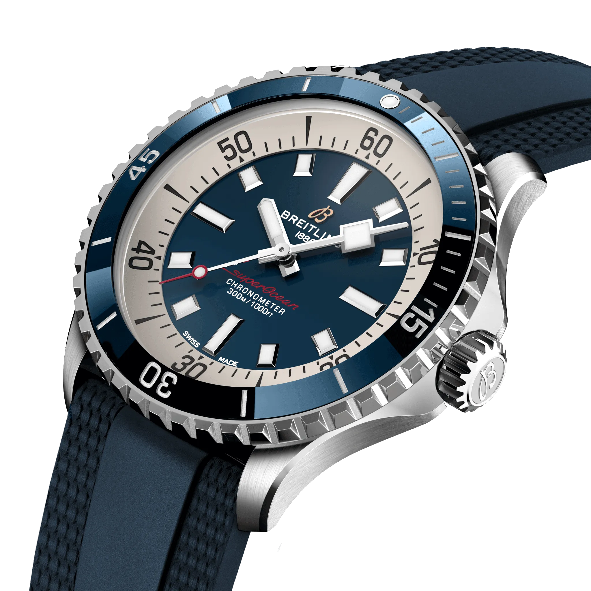 Breitling Superocean Blue on Rubber Watch, 42mm