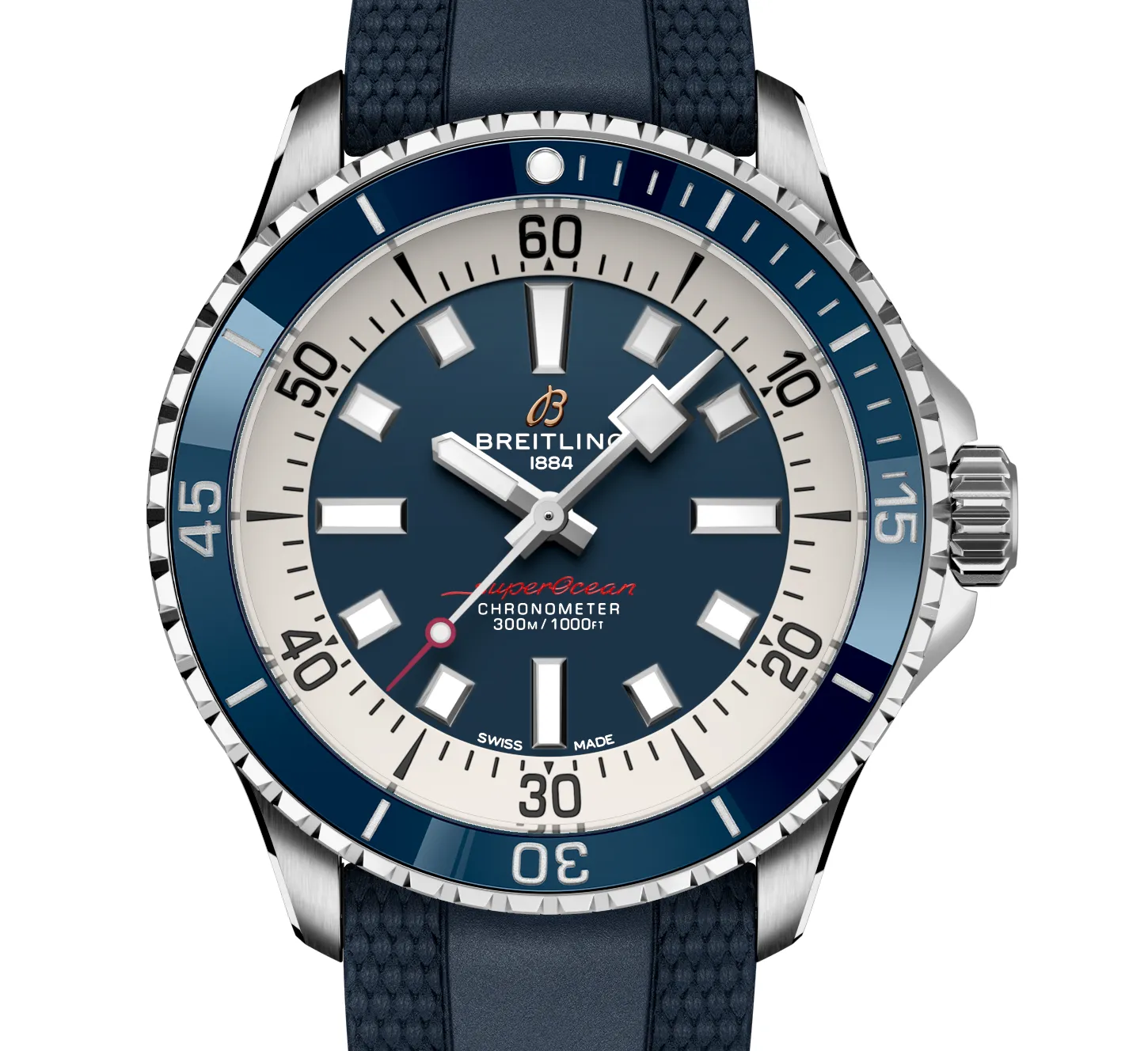 Breitling Superocean Blue on Rubber Watch, 42mm