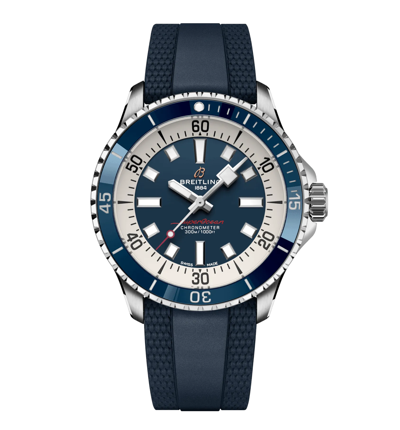 Breitling Superocean Blue on Rubber Watch, 42mm