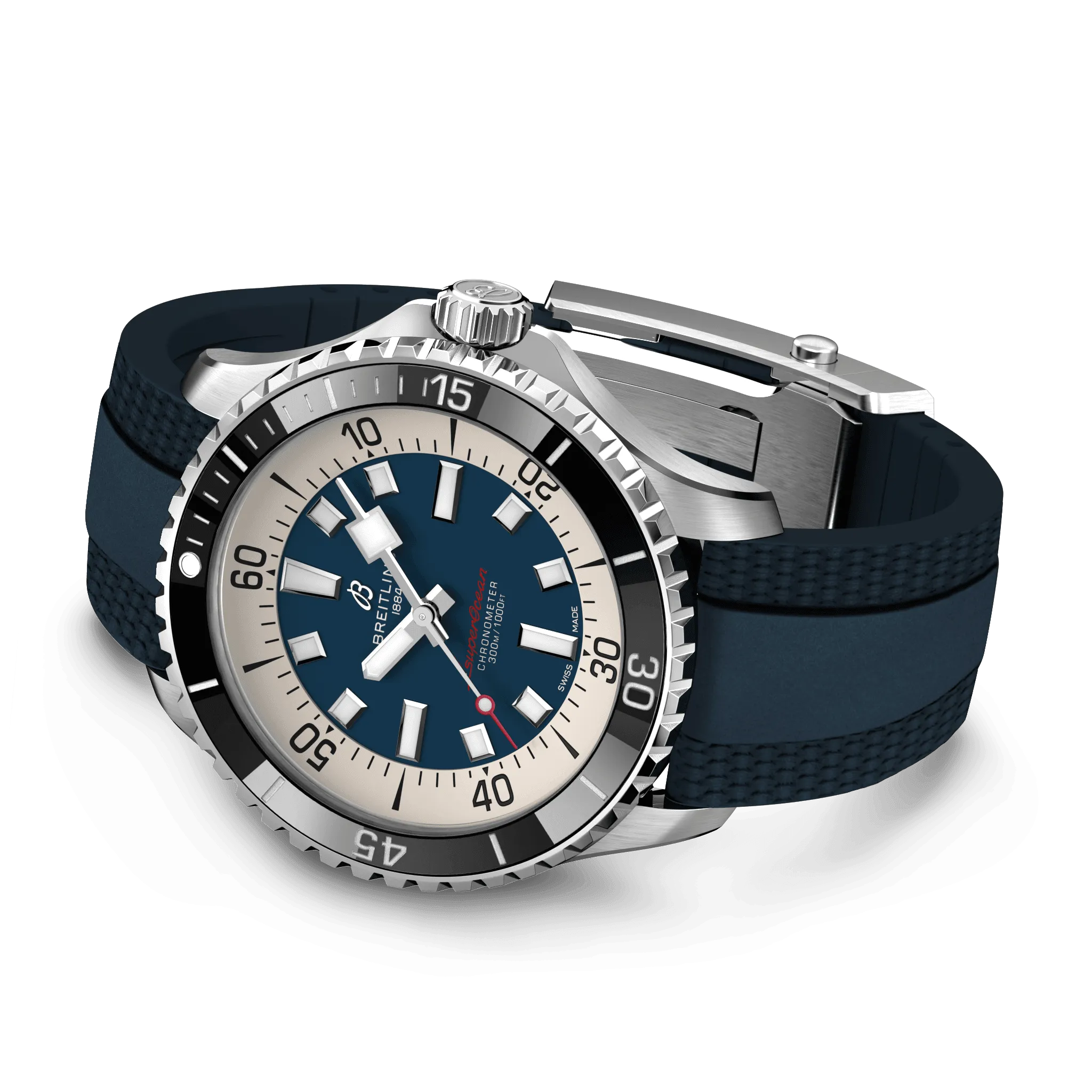 Breitling Superocean Blue on Rubber Watch, 44mm