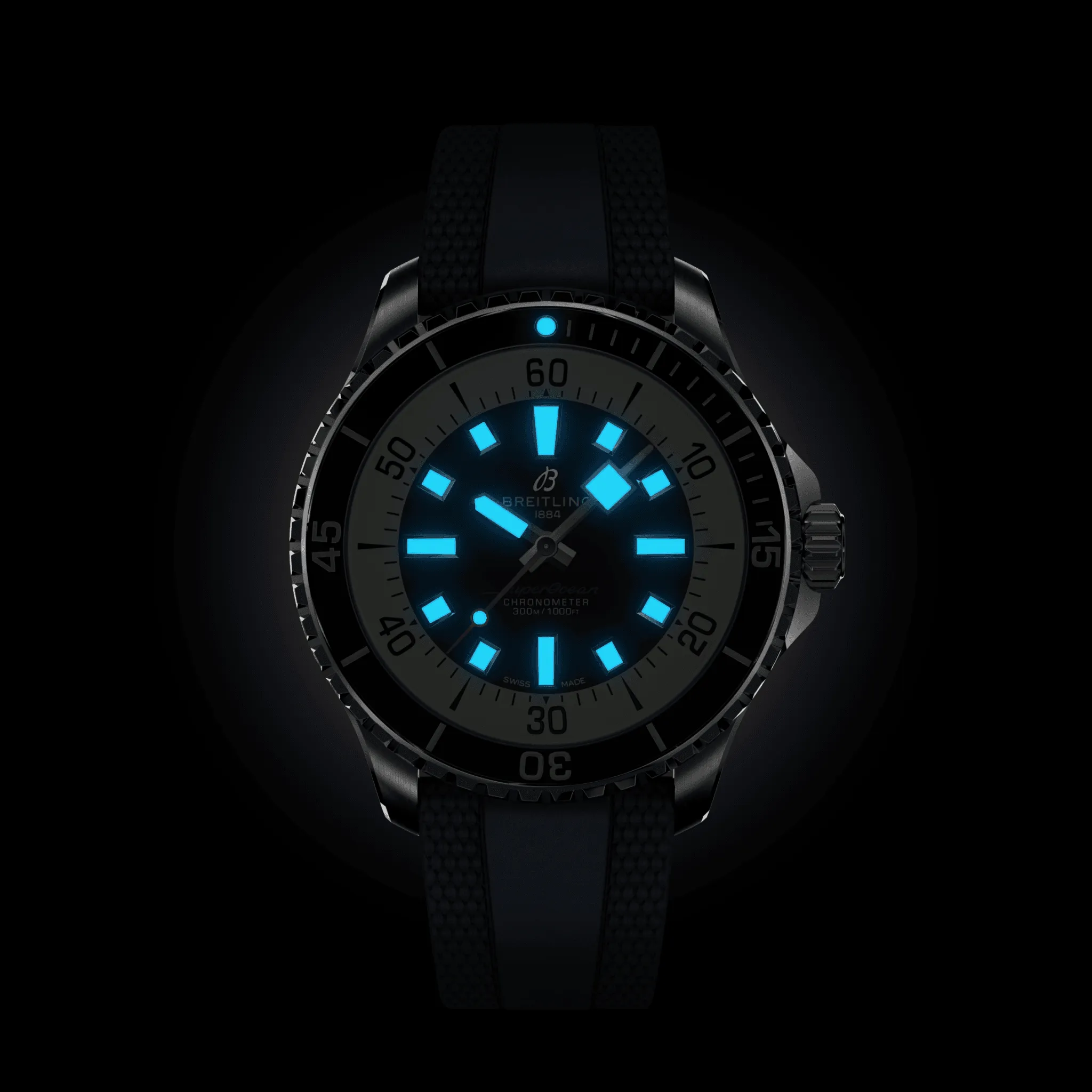 Breitling Superocean Blue on Rubber Watch, 44mm