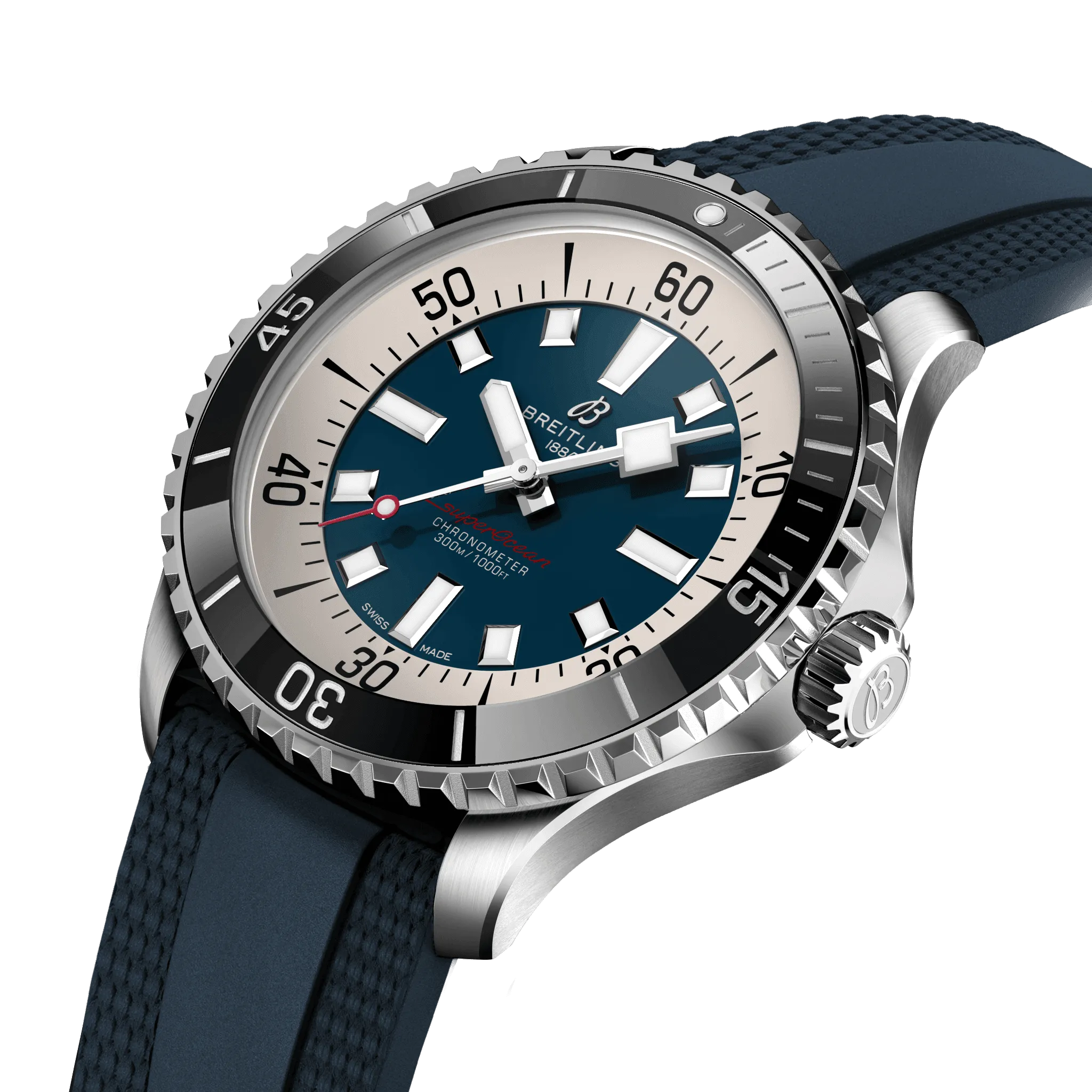 Breitling Superocean Blue on Rubber Watch, 44mm