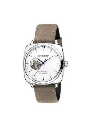 Briston Clubmaster Iconic Steel Automatic HMS Date White Dial Opening 40mm