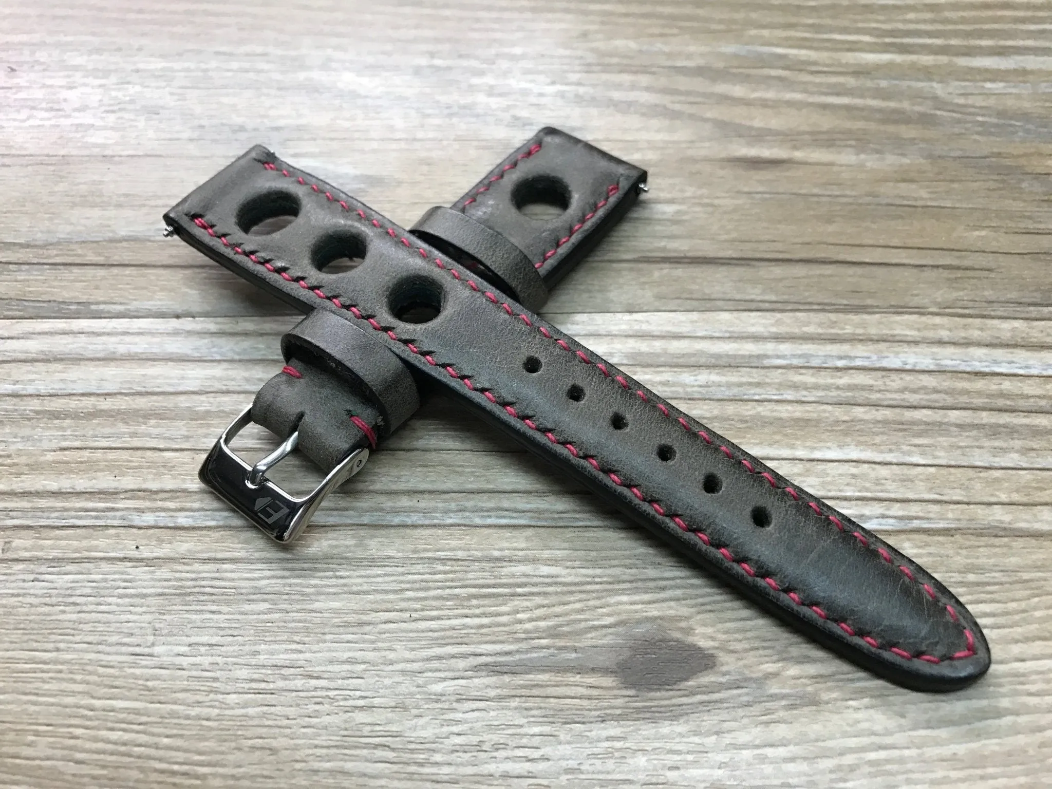 Brown Rally Watch Straps, Racing Watch Band, Leather watch strap, 18mm 19 20mm watch straps, FREE SHIPPING