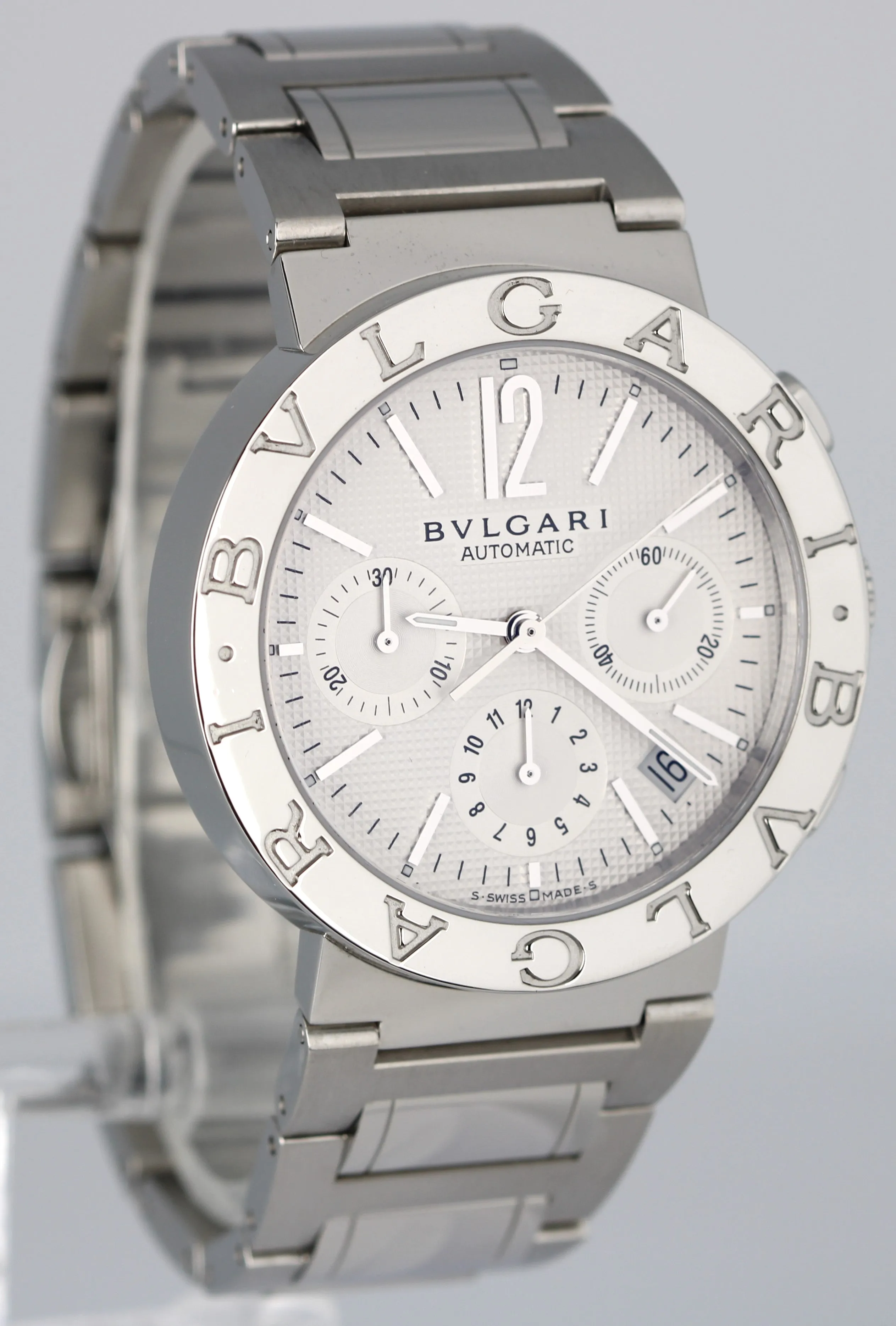 Bulgari Bulgari Date Stainless Steel Automatic Silver 38mm BB38SSCH Watch