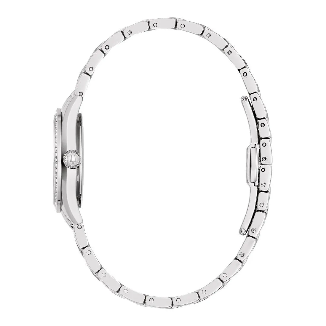 Bulova Crystal Ladies Stainless Steel Mother of Pearl Dial Watch