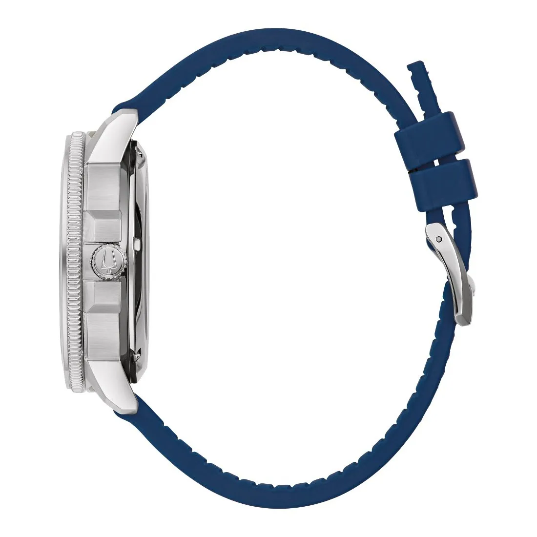 Bulova Marine Star Mens Automatic Stainless Steel Blue Leather Strap Watch