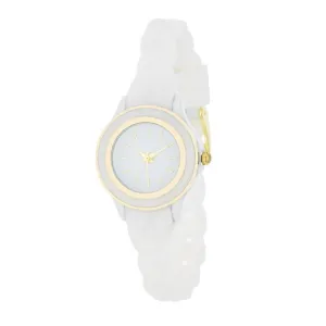 Carmen Braided Ladylike Watch With White Rubber Strap