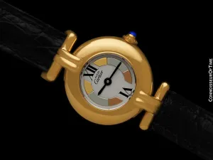 Cartier Colisee Ladies Vendome Vermeil Watch with Trinity Dial - 18K Gold over Sterling Silver