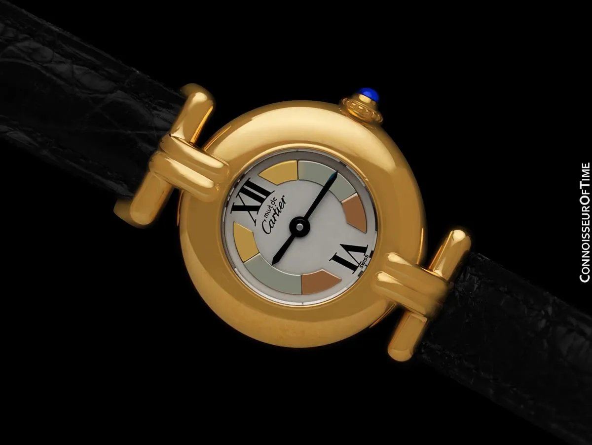 Cartier Colisee Ladies Vendome Vermeil Watch with Trinity Dial - 18K Gold over Sterling Silver