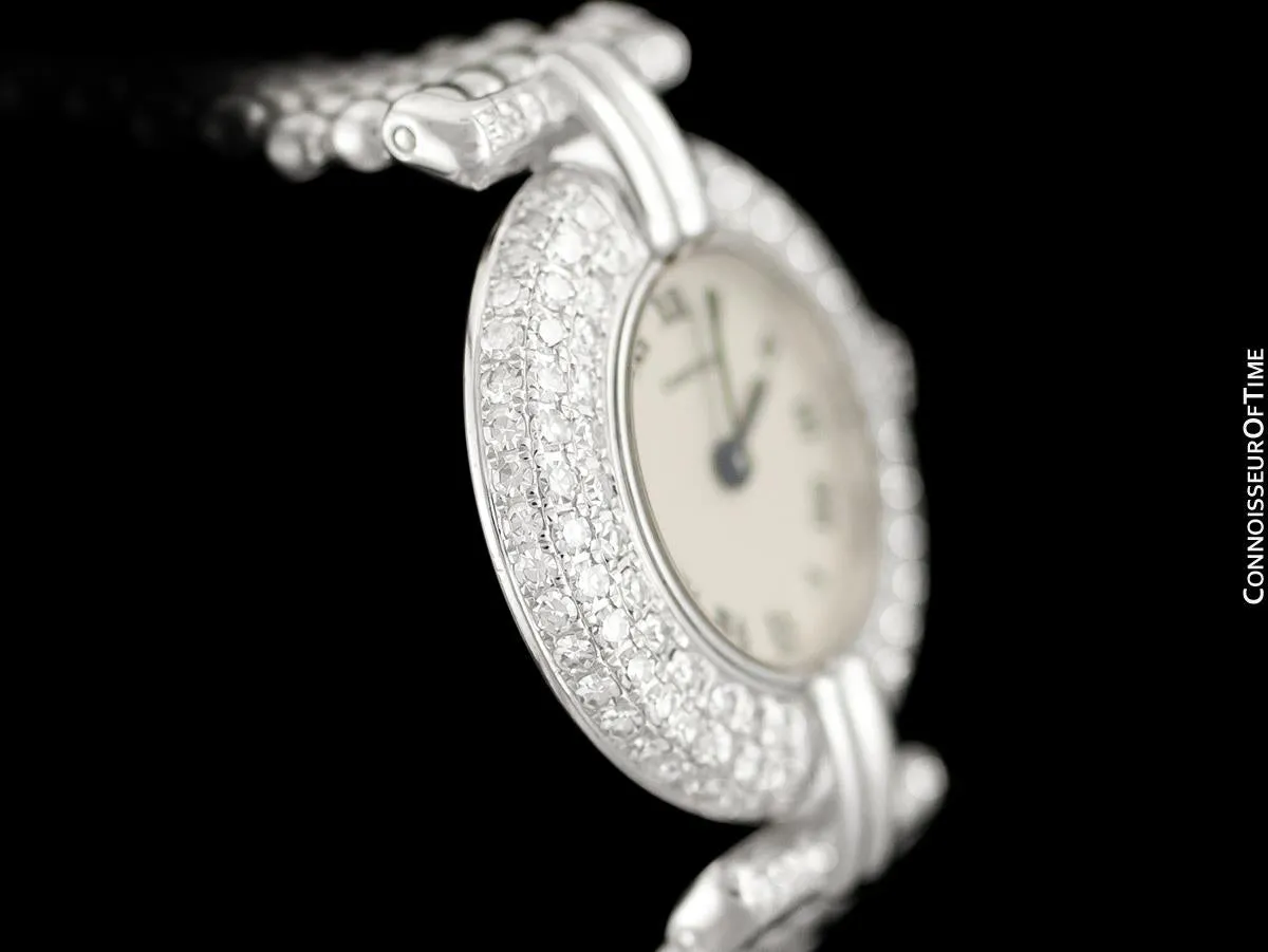 Cartier Colisee (Rivoli) Ladies Bracelet Watch - 18K White Gold & Cartier Factory Set Diamonds