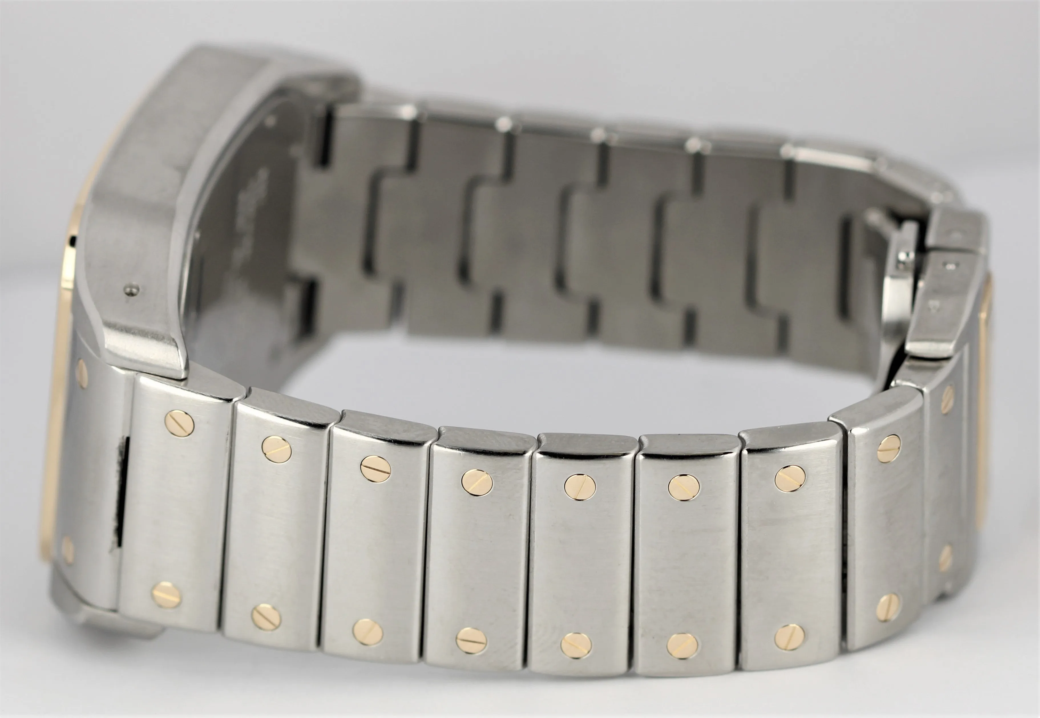 Cartier Santos 100 XL Two-Tone 18k Yellow Gold Steel White 38mmX51mm 2656 Watch