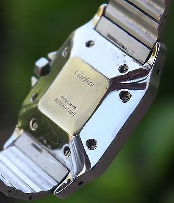 CARTIER SANTOS 29mm MENS AUTOMATIC DATE WATCH STAINLESS STEEL WHT DIAL W20055D6