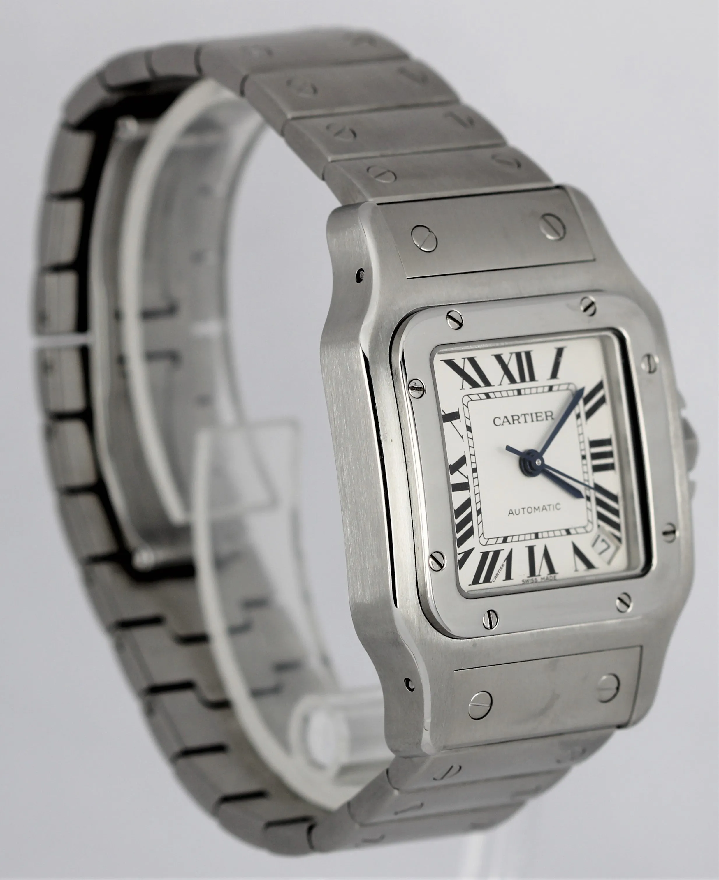 Cartier Santos Galbee XL Stainless Steel White Roman 32mm 2823 W20098D6 Watch