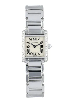 Cartier Tank Francaise 2403 White Gold Diamond Ladies Watch