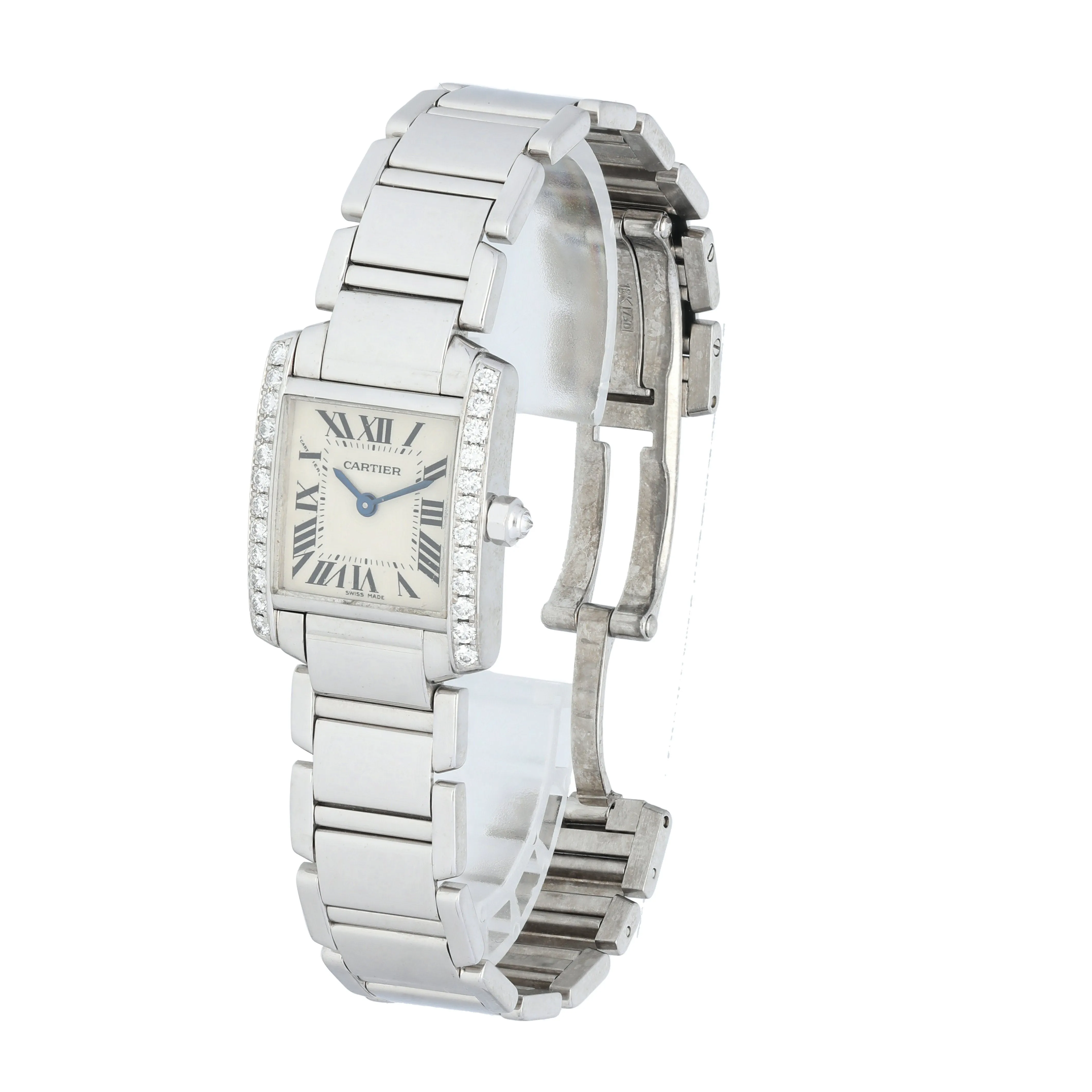 Cartier Tank Francaise 2403 White Gold Diamond Ladies Watch