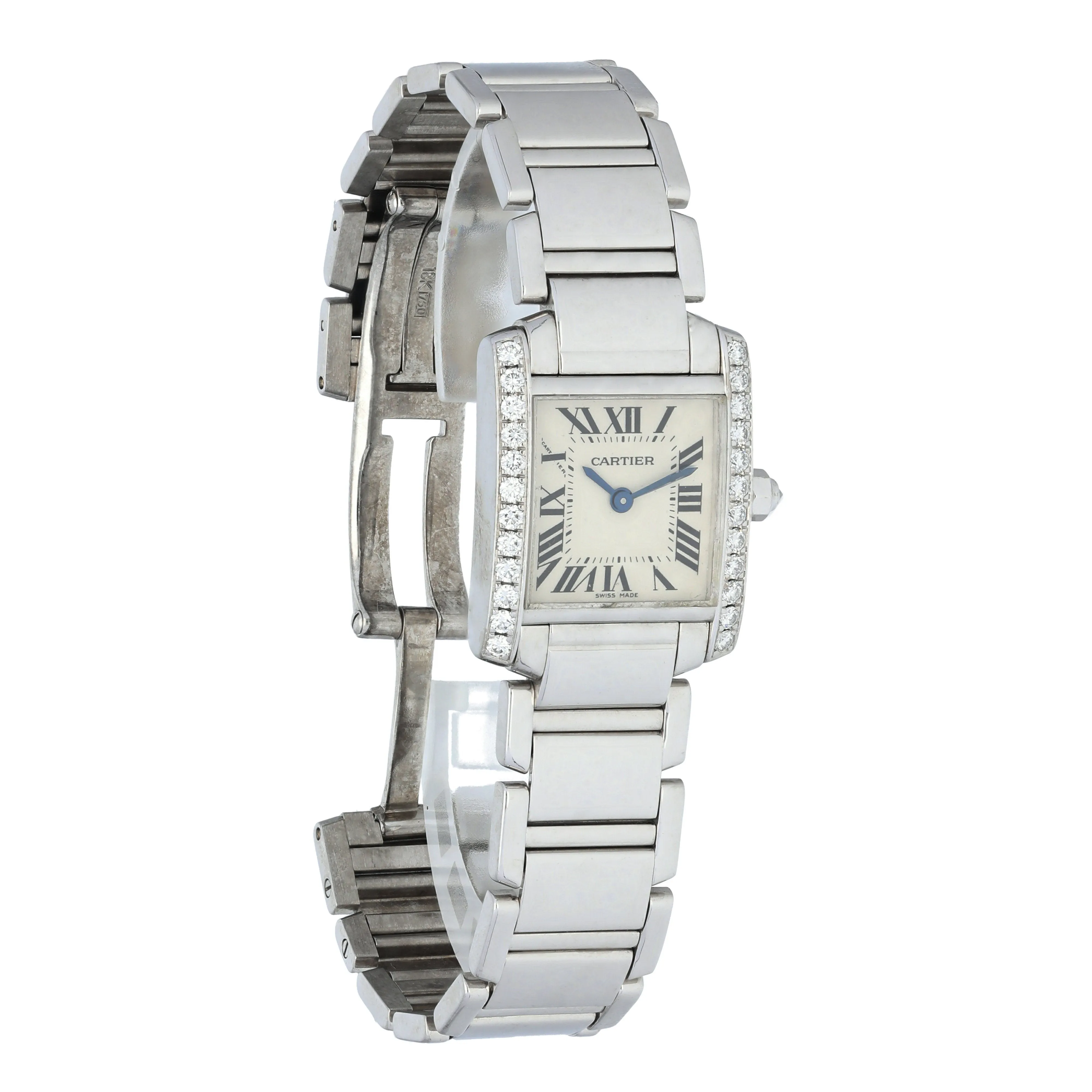 Cartier Tank Francaise 2403 White Gold Diamond Ladies Watch
