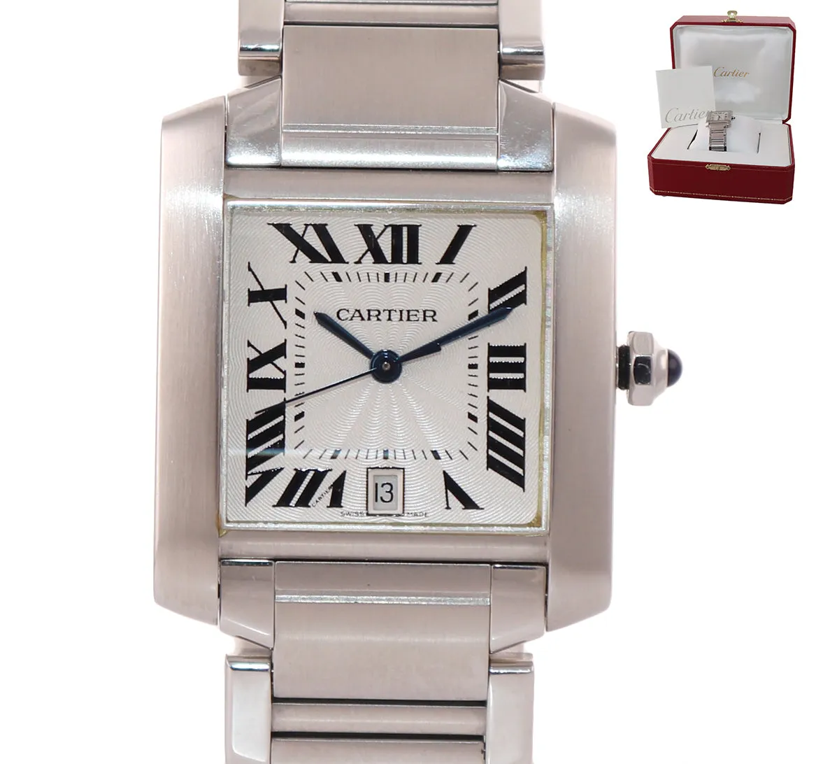 Cartier Tank Francaise Full-Size Automatic Steel Date Watch W51002Q3 2302